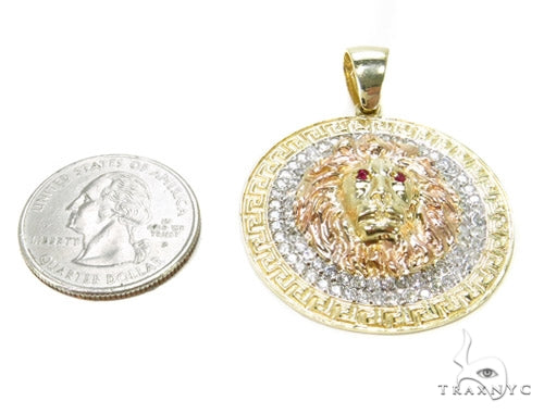 Prong Diamond & Ruby Lion Pendant 37252 - Image 7