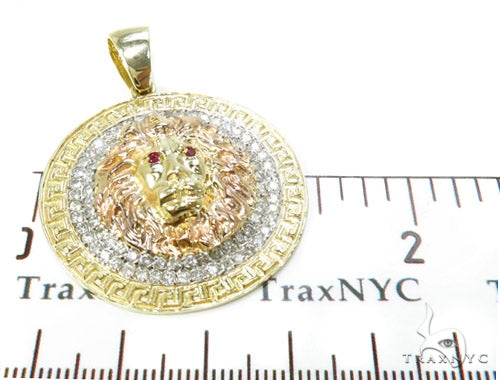 Prong Diamond & Ruby Lion Pendant 37252 - Image 9