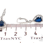 Prong Diamond & Pear-cut Sapphire Earrings 42436 - Image 5