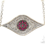 Prong Diamond Ruby Gemstone Necklace 35272 - Image 1