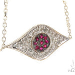 Prong Diamond Ruby Gemstone Necklace 35272 - Image 3