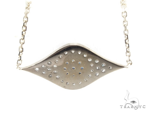 Prong Diamond Sapphire Gemstone Necklace 35273 - Image 4