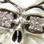 Prong Diamond Skull Silver Ring 37597 - Image 3