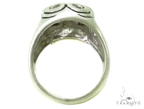 Prong Diamond Skull Silver Ring 37597 - Image 7
