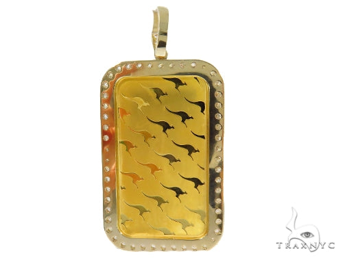 Prong Diamond Swan Gold Bar Pendant 45237 - Image 4