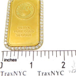 Prong Diamond Swan Gold Bar Pendant 45237 - Image 7