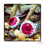 Prong Diamond Ruby Earrings 40333 - Image 3