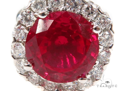 Prong Diamond Ruby Earrings 40333 - Image 2