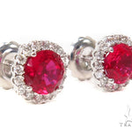 Prong Diamond Ruby Earrings 40333 - Image 4