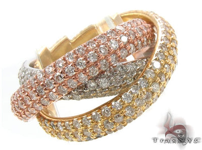 Prong Diamond Three Tone Ring 36971 - Image 1