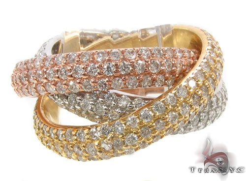 Prong Diamond Three Tone Ring 36971 - Image 2