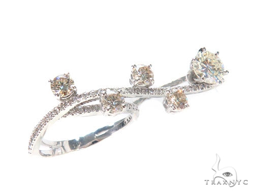 Prong Diamond Two Finger Ring 2 43337 - Image 2