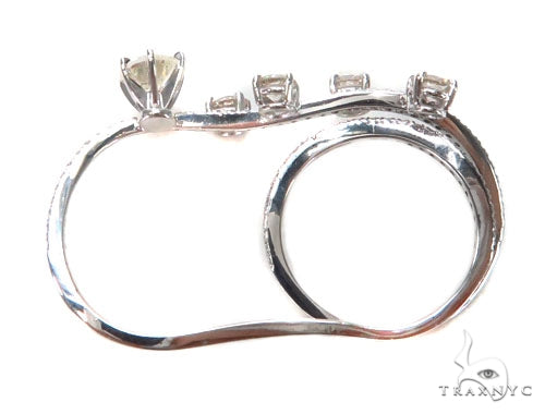 Prong Diamond Two Finger Ring 2 43337 - Image 5