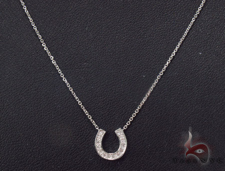 Prong Diamond Horseshoe Necklace 34095 - Image 11