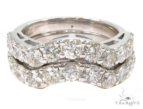 Prong Diamond Wedding Ring Set 39769 - Image 13