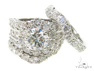 Prong Diamond Wedding Ring Set 39769 - Image 1