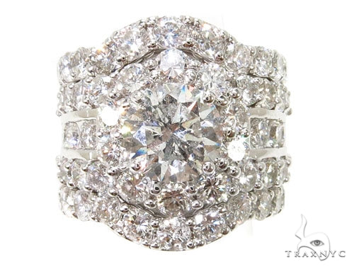 Prong Diamond Wedding Ring Set 39769 - Image 5