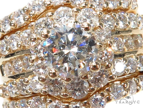 Prong Diamond Wedding Ring Set 45064 - Image 3