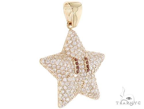 Prong Diamond Mario Star Pendant 64920 - Image 2
