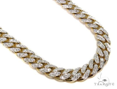 Prong Miami Cuban Diamond Chain 30 Inches 9.5mm   64495 - Image 1