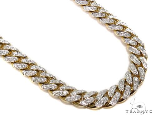 Prong Miami Cuban Diamond Chain 30 Inches 9.5mm   64495 - Image 1