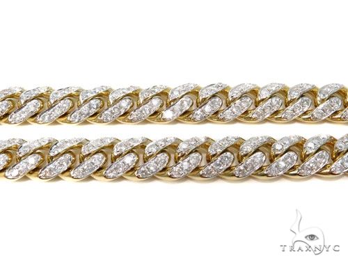 Prong Miami Cuban Diamond Chain 30 Inches 9.5mm   64495 - Image 2