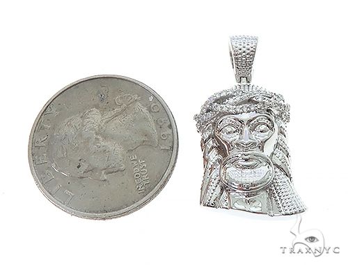 Jesus Diamond White Gold Pendant 65222 - Image 7
