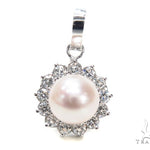 Prong Pearl Diamond Pendant 40938 - Image 1