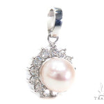 Prong Pearl Diamond Pendant 40938 - Image 2
