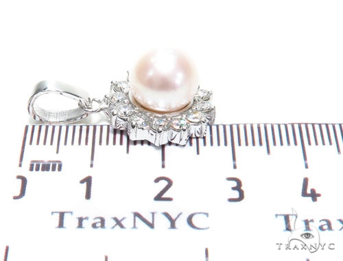 Prong Pearl Diamond Pendant 40938 - Image 7