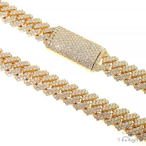 Diamond Plug Chain Prong Set Diamond Cuban Chain 66849 – TraxNYC