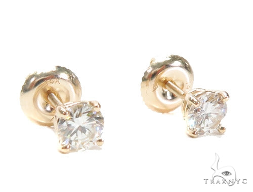 Prong Yellow Gold Stud Earrings 30739 - Image 2