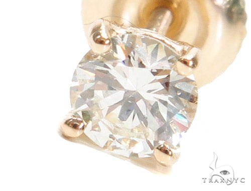 Prong Yellow Gold Stud Earrings 30739 - Image 3