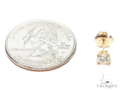 Prong Yellow Gold Stud Earrings 30739 - Image 5