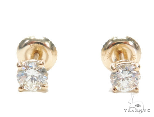Prong Yellow Gold Stud Earrings 30739 - Image 1