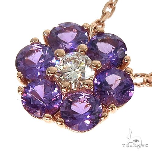 Purple Sapphire Flower Necklace 67223 - Image 3