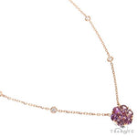 Purple Sapphire Diamond Flower Necklace 67410 - Image 2