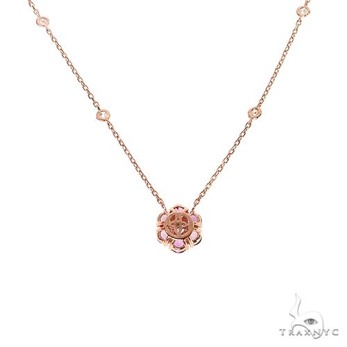 Purple Sapphire Diamond Flower Necklace 67410 - Image 4