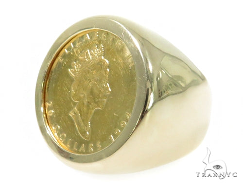 Queen Elizabeth Gold Coin Ring 45398 - Image 3