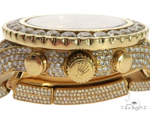 ROLEX 18k GOLD YACHTMASTER II 2 WATCH MODEL # 116688 FULL DIAMOND WATCH 63741 - Image 7