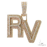 'RV' Initial Diamond Pendant 68753 - Image 1