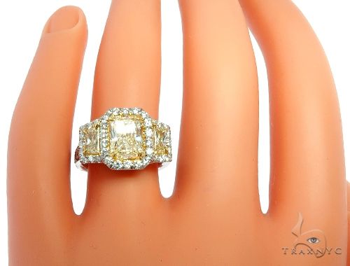 Radiant Cut Fancy Yellow Diamond Engagement Ring 64566 - Image 10