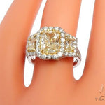Radiant Cut Fancy Yellow Diamond Engagement Ring 64566 - Image 11