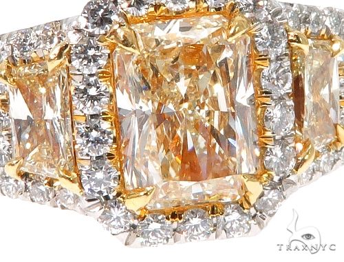 Radiant Cut Fancy Yellow Diamond Engagement Ring 64566 - Image 3