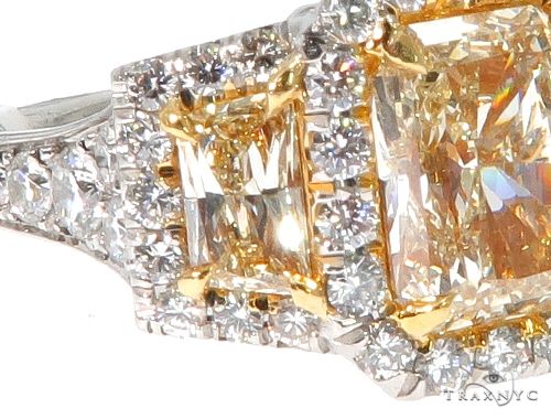 Radiant Cut Fancy Yellow Diamond Engagement Ring 64566 - Image 4