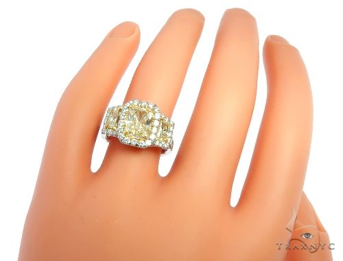 Radiant Cut Fancy Yellow Diamond Engagement Ring 64566 - Image 9