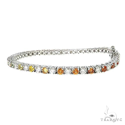 Rainbow Diamond Sapphire Tennis Bracelet 67109 - Image 3