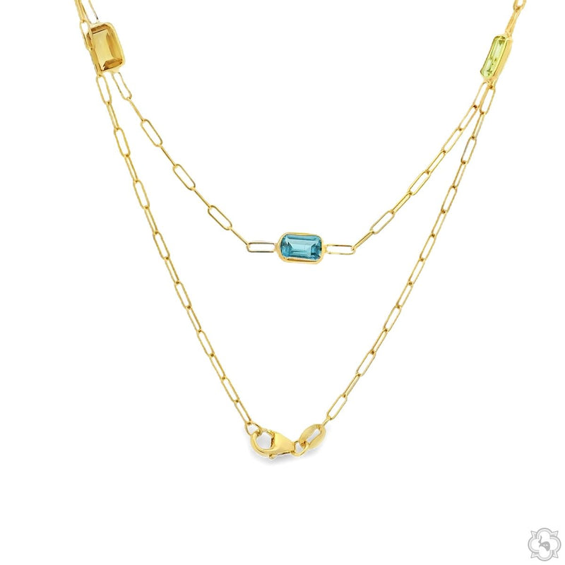 Rainbow Gem Link Necklace 70741 - Image 3