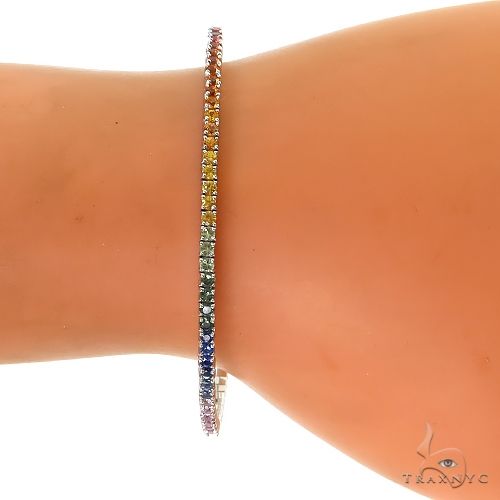 Rainbow Sapphire Bangle Bracelet 68689 - Image 6