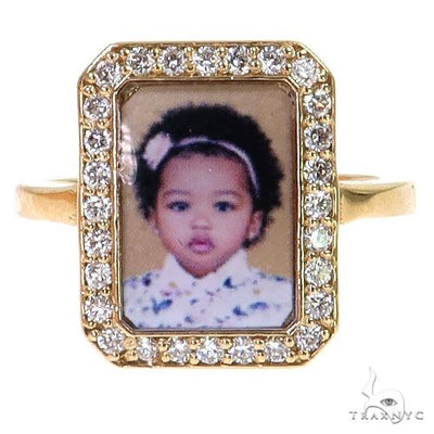 Rectangle Diamond Photo Ring 68606 - Image 1